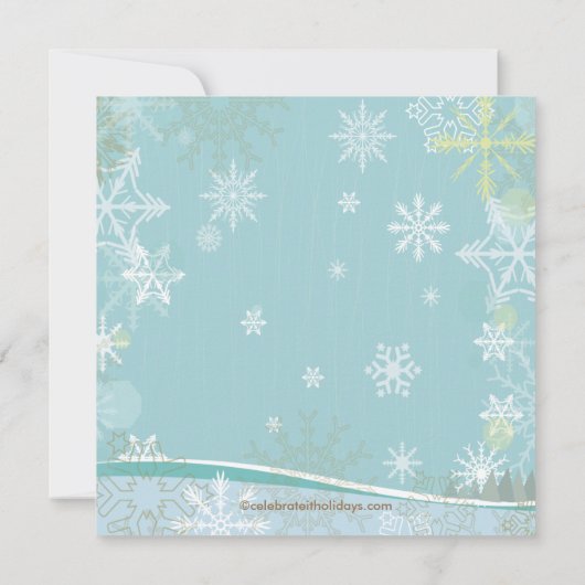 Elegant Deer Snowflakes Holiday Party Uitnodiging (Achterkant)