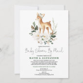 Elegant Deer Woodland Fawn Baby shower per post Kaart (Voorkant)