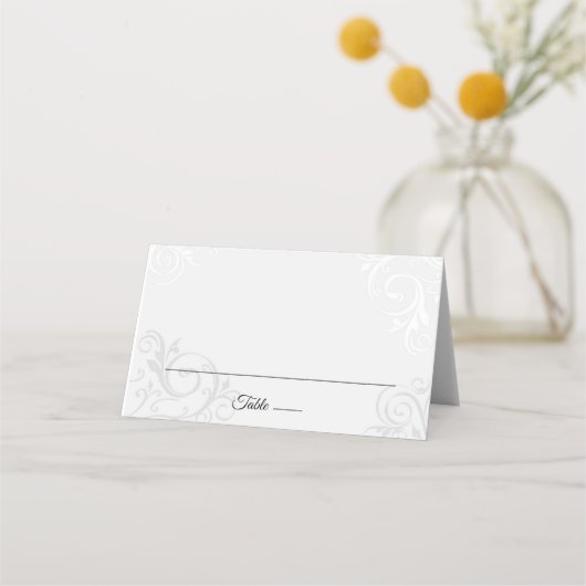 Elegant dekplaatje voor wijnstokken bruiloft plaatskaartje (Voorkant)