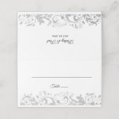 Elegant dekplaatje voor wijnstokken bruiloft plaatskaartje (Buitenkant ongevouwen)