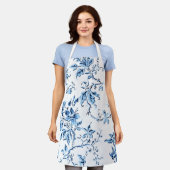 Elegant Delft Blue and White Floral Schort (Gedragen)