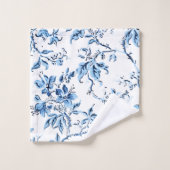 Elegant Delft Blue en White Floral Bad Handdoek (Wasdoekje)
