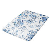 Elegant Delft Blue en White Floral Badmat (Gekanteld)