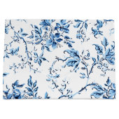 Elegant Delft Blue en White Floral Groot Cadeauzakje (Voorkant)