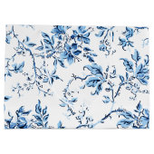 Elegant Delft Blue en White Floral Groot Cadeauzakje (Achterkant)