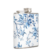 Elegant Delft Blue en White Floral Heupfles (Rechts)