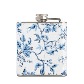 Elegant Delft Blue en White Floral Heupfles (Achterkant)