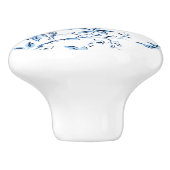 Elegant Delft Blue en White Floral Keramische Knop (Zijkant)