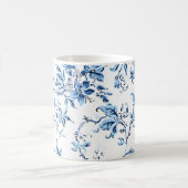 Elegant Delft Blue en White Floral Koffiemok (Center)