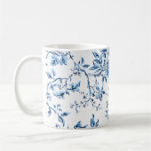 Elegant Delft Blue en White Floral Koffiemok (Links)