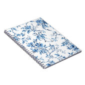 Elegant Delft Blue en White Floral Notitieboek (Rechterzijde)