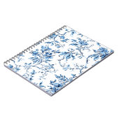 Elegant Delft Blue en White Floral Notitieboek (Linkerzijde)