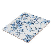 Elegant Delft Blue en White Floral Tegeltje (Zijkant)