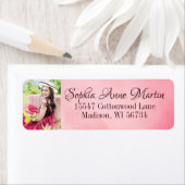 Elegant Delicaat en Vrouwelijk Roze Fotoadres Etiket (Insitu)