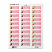 Elegant Delicaat en Vrouwelijk Roze Fotoadres Etiket (Full Sheet)