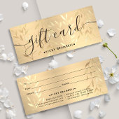 Elegant Delicaat Goud Bladeren Cadeaubon