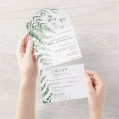 Elegant Delicaat Groen Varen Diner All In One Uitnodiging (Afscheurbaar)