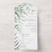 Elegant Delicaat Groen Varen Diner All In One Uitnodiging (Binnen)