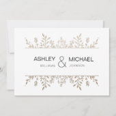 Elegant Delicaat Roos Goud Chique Bruiloft Uitnodi Kaart (Voorkant)