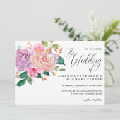 Elegant delicaat roze rozen bouquet Weddenschap Kaart (Staand voorkant)