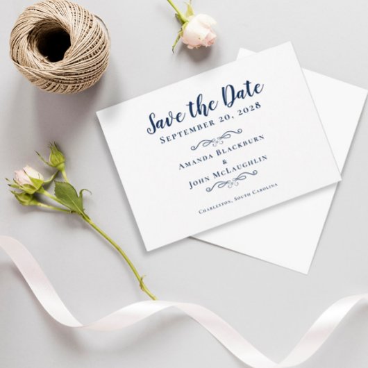 Elegant Delicaat Script Romantische Calligrafie Bl Save The Date