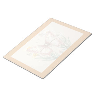 Elegant Delicaat Vlinder & Wilde Bloemen Ontwerp Notitieblok