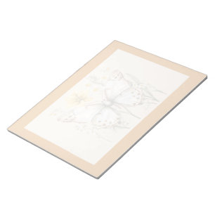 Elegant Delicaat Vlinder & Wilde Bloemen Ontwerp Notitieblok