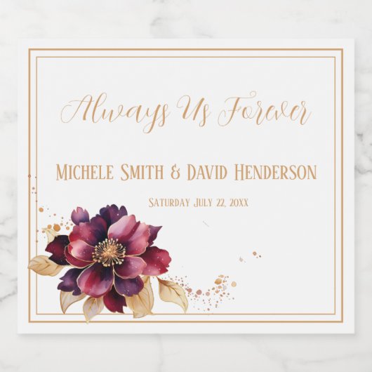 Elegant Delicaat Wit Gouden Bourgogne Sparkling Wijnetiket (Enkel label)