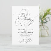 Elegant Delicate Black Modern Calligraphy Classic Kaart (Staand voorkant)
