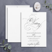 Elegant Delicate Black Modern Calligraphy Classic Kaart