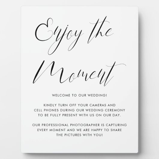 Elegant Delicate Calligraphy Unplugged Wedding Fotoplaat (Voorkant)
