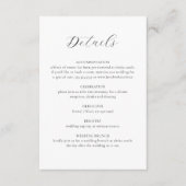 Elegant Delicate Floral Calligraphy Wedding Detail Informatiekaartje (Voorkant)