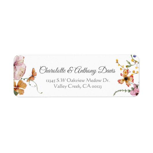 Elegant Delicate Floral Secret Garden Wedding Etiket (Voorkant)