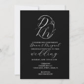 Elegant Delicate Floral Wedding Logo Monogramed B Kaart (Voorkant)