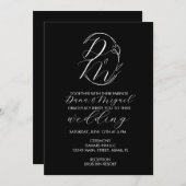 Elegant Delicate Floral Wedding Logo Monogramed B Kaart (Voorkant / Achterkant)