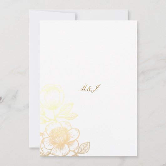 Elegant Delicate Flowers Wedding Uitnodiging (Achterkant)