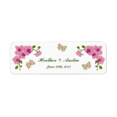 Elegant Delicate Paars Orchids Bohemian Botanical Etiket (Voorkant)