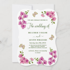 Elegant Delicate Paars Orchids Bohemian Botanical Kaart