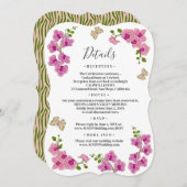 Elegant Delicate Paarse Orchideeën Details Bruilof Kaart (Voorkant / Achterkant)