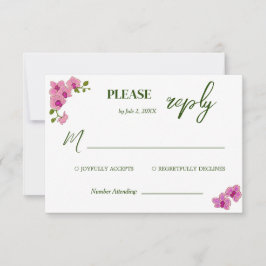 Elegant Delicate Paarse Orchids Bohemian RSVP Card