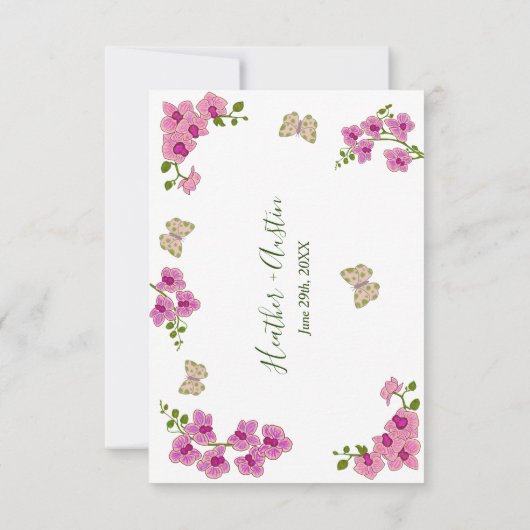 Elegant Delicate Paarse Orchids Bohemian RSVP Card (Achterkant)