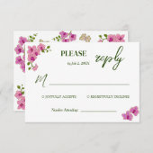 Elegant Delicate Paarse Orchids Bohemian RSVP Card (Voorkant / Achterkant)