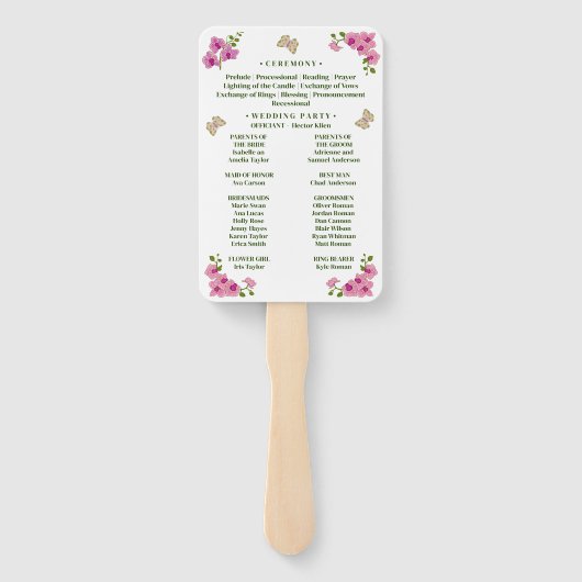 Elegant Delicate Purple Orchids Wedding Program Handwaaier (Achterkant)