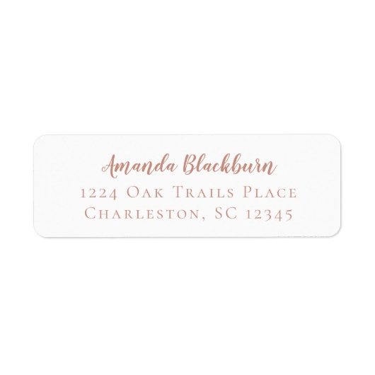 Elegant Delicate Script Roos Roze kalligrafie Etiket (Voorkant)