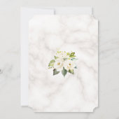Elegant Delicate White Flowers Gold Marble Wedding Kaart (Achterkant)