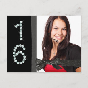 Elegant Deluxe 3 Foto Sweet 16th Birthday Kaart