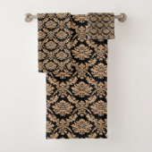 Elegant demask design zwart en goud bad handdoek (Insitu)