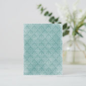 Elegant demaspatroon wit getande scheur briefkaart (Staand voorkant)