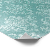 Elegant  demaspatroon wit getande scheur poster (Hoek)