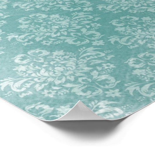 Elegant  demaspatroon wit getande scheur poster (Hoek)